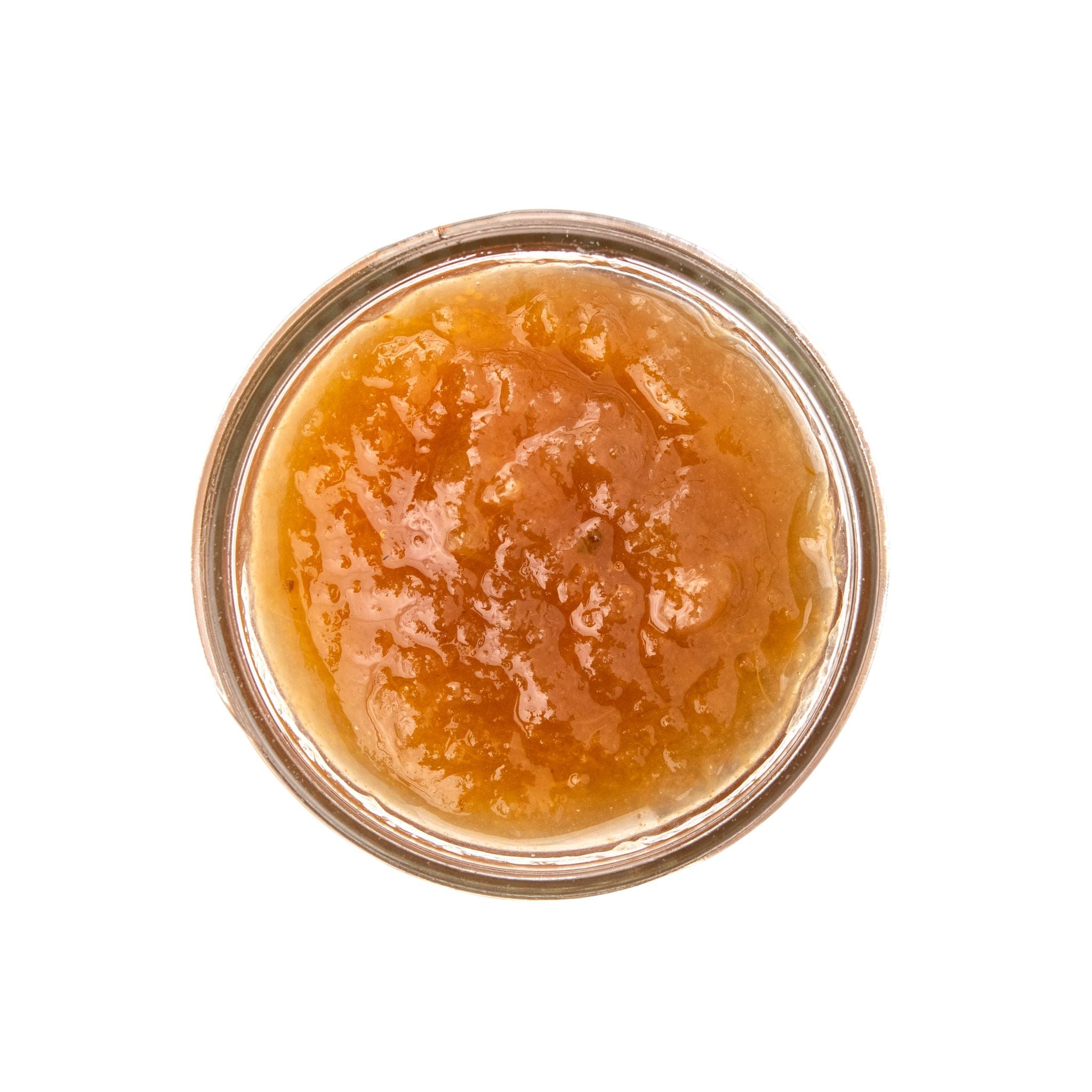 inside jar of gingered peach jam by Beth's Farm Kitchen