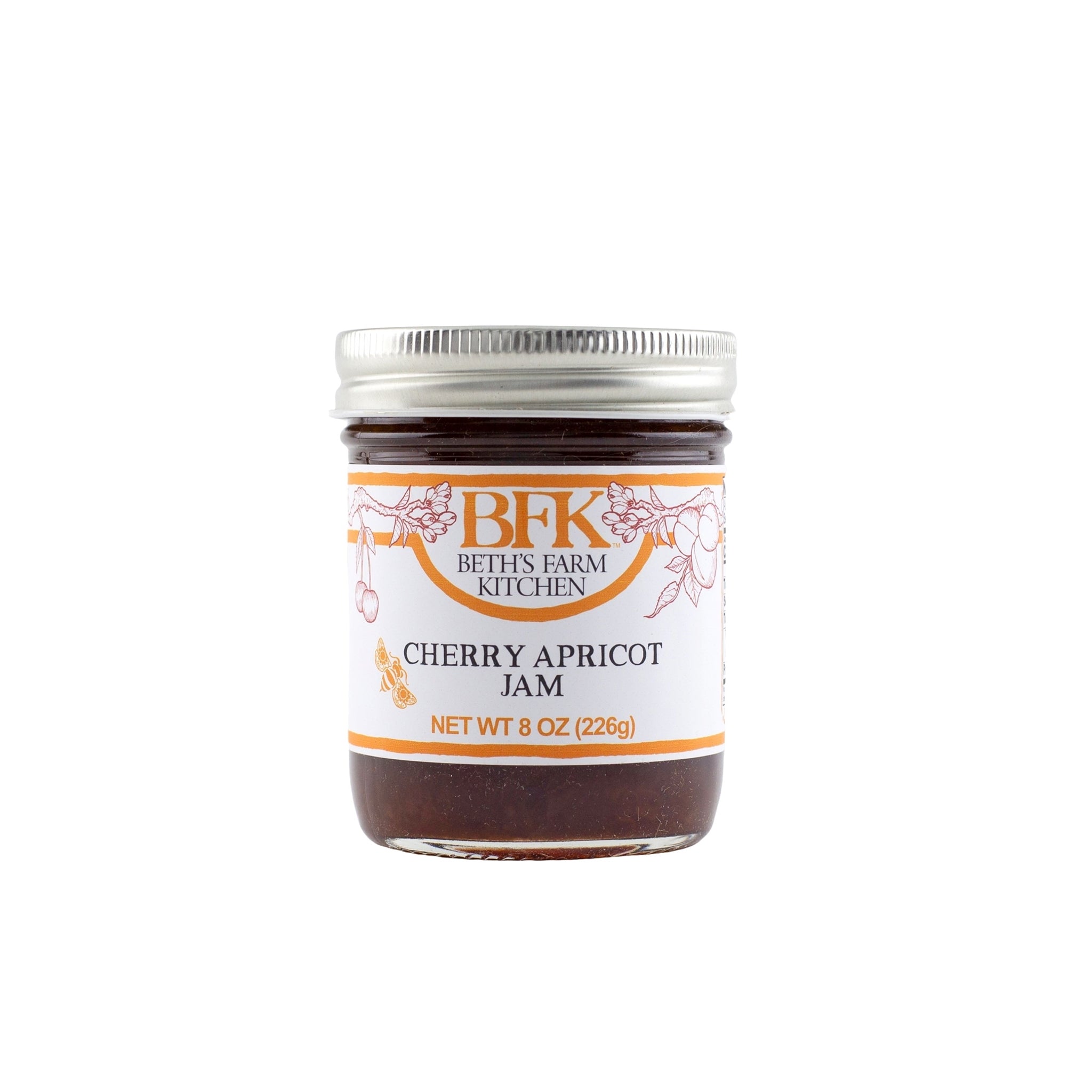 jar of cherry apricot jam by Beth's Farm Kitchen