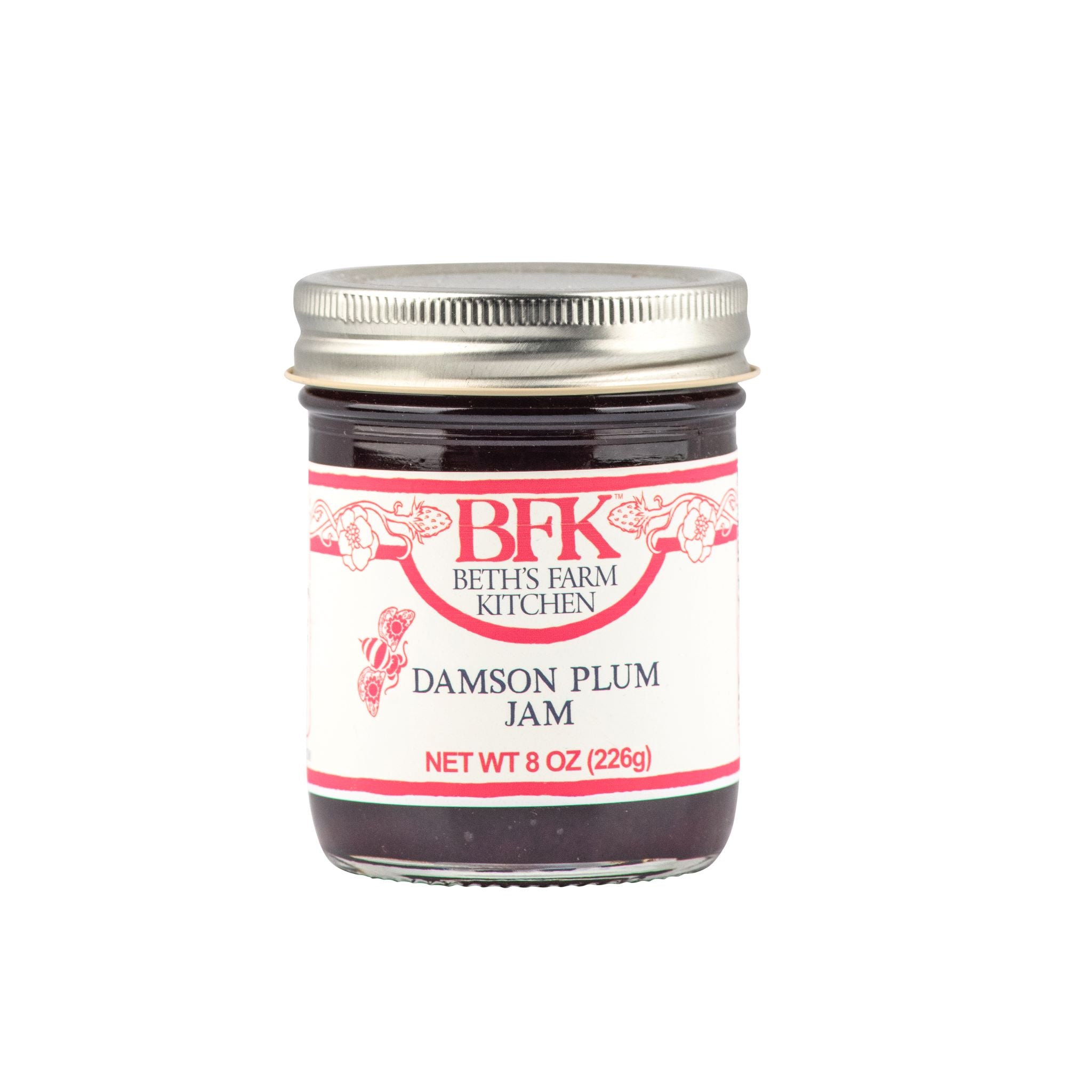 jar of damson plum jam by Beth's Farm Kitchen